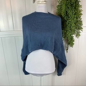 Nasty Gal Blue Knit Oversized Crop Top Womens Small